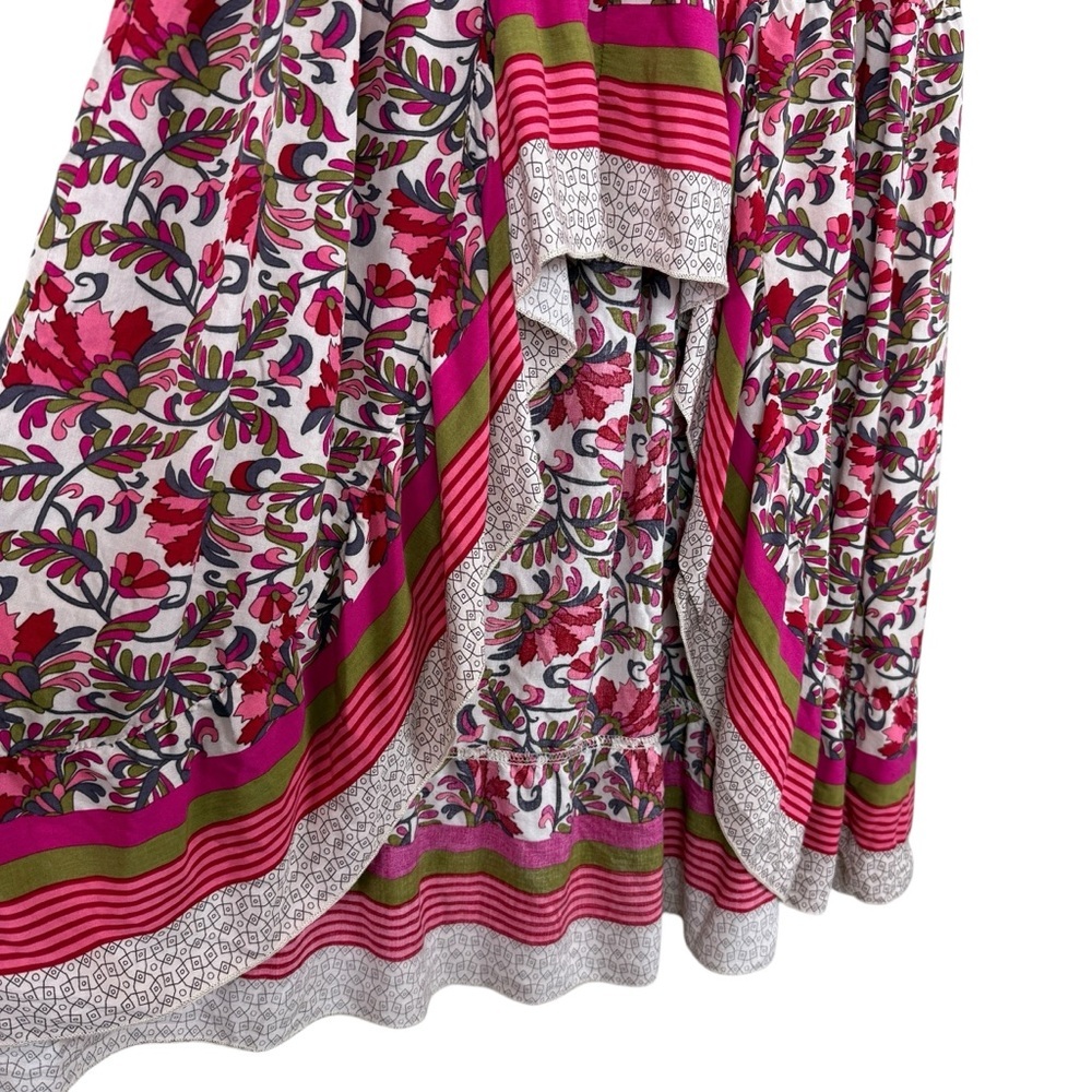 BTFBM Women's Floral Print Ruffle Split Midi Skirt - Bohemian Style - Size M - Picture 2 of 8